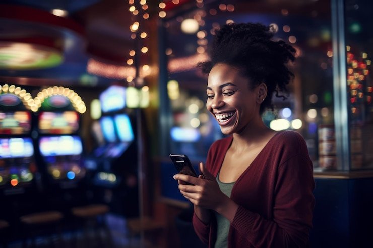 Mobile phone displaying nenektogel4d apk dashboard with game categories and payment options